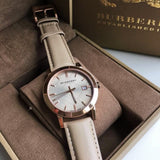 Buy Shop Burberry The City Beige Dial Brown Leather Strap Watch for Women - BU9014 USA Online