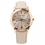 Buy Shop Burberry The City Beige Dial Brown Leather Strap Watch for Women - BU9014 USA Online