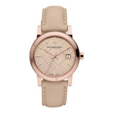 Buy Shop Burberry The City Beige Dial Brown Leather Strap Watch for Women - BU9014 USA Online