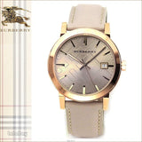 Burberry The City Beige Dial Brown Leather Strap Watch for Women - BU9014
