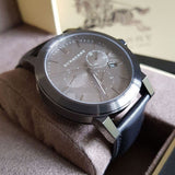 Buy Shop Burberry The City Black Dial Black Leather Strap Watch for Men - BU9364 USA Online