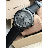Buy Shop Burberry The City Black Dial Black Leather Strap Watch for Men - BU9364 USA Online
