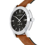 Buy Shop Burberry The City Black Dial Brown Leather Strap Watch for Men - BU9905 USA Online