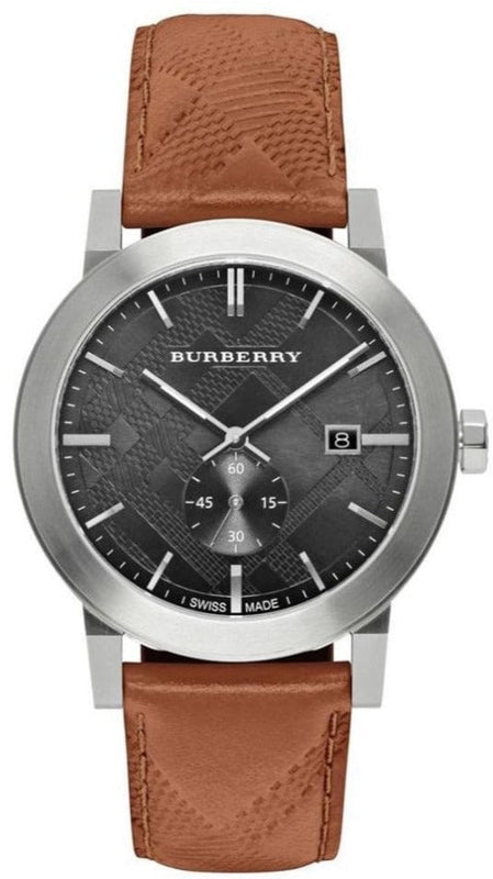 Buy Shop Burberry The City Black Dial Brown Leather Strap Watch for Men - BU9905 USA Online