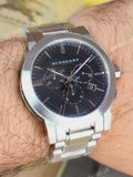 Buy Shop Burberry The City Black Dial Silver Steel Strap Watch for Men - BU9351 USA Online