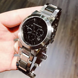 Buy Shop Burberry The City Black Dial Silver Steel Strap Watch for Men - BU9351 USA Online
