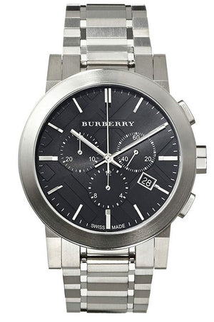 Buy Shop Burberry The City Black Dial Silver Steel Strap Watch for Men - BU9351 USA Online