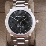 Buy Shop Burberry The City Black Dial Silver Steel Strap Watch for Men - BU9901 USA Online