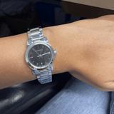 Buy Shop Burberry The City Black Dial Silver Steel Strap Watch for Women - BU9201 USA Online