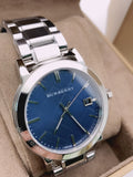 Buy Shop Burberry The City Blue Dial Silver Steel Strap Watch for Men - BU9031 USA Online
