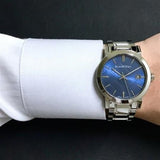 Buy Shop Burberry The City Blue Dial Silver Steel Strap Watch for Men - BU9031 USA Online
