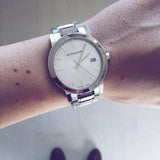 Buy Shop Burberry The City Silver Dial Silver Steel Strap Watch for Women - BU9000 USA Online