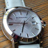 Buy Shop Burberry The City White Dial White Leather Strap Watch for Women - BU9128 USA Online