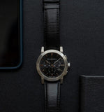 Buy Shop Burberry The City Chronograph Black Dial Black Leather Strap Watch for Men - BU9356 USA Online