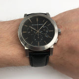 Buy Shop Burberry The City Chronograph Black Dial Black Leather Strap Watch for Men - BU9356 USA Online