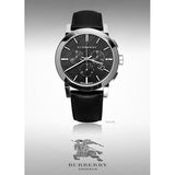 Buy Shop Burberry The City Chronograph Black Dial Black Leather Strap Watch for Men - BU9356 USA Online