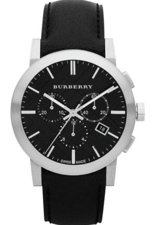 Buy Shop Burberry The City Chronograph Black Dial Black Leather Strap Watch for Men - BU9356 USA Online