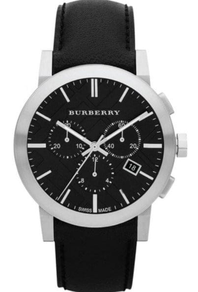 Buy Shop Burberry The City Chronograph Black Dial Black Leather Strap Watch for Men - BU9356 USA Online