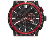 Buy Shop Burberry The City Chronograph Black Dial Red Rubber Strap Watch For Men - BU9805 USA Online