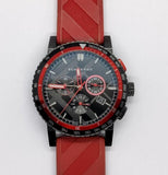 Buy Shop Burberry The City Chronograph Black Dial Red Rubber Strap Watch For Men - BU9805 USA Online
