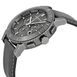 Buy Shop Burberry The City Chronograph Ion Plated Grey Dial Grey Leather Strap Watch for Men - BU9384 USA Online