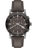 Buy Shop Burberry The City Chronograph Ion Plated Grey Dial Grey Leather Strap Watch for Men - BU9384 USA Online