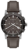 Buy Shop Burberry The City Chronograph Ion Plated Grey Dial Grey Leather Strap Watch for Men - BU9384 USA Online