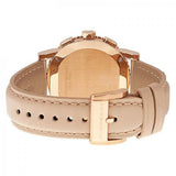 Buy Shop Burberry The City Chronograph Rose Gold Dial Beige Leather Strap Watch For Women - BU9702 USA Online