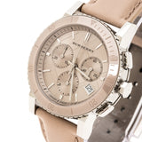 Buy Shop Burberry The City Chronograph Rose Gold Dial Beige Leather Strap Watch For Women - BU9702 USA Online
