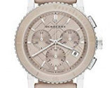 Buy Shop Burberry The City Chronograph Rose Gold Dial Beige Leather Strap Watch For Women - BU9702 USA Online