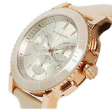 Buy Shop Burberry The City Chronograph Rose Gold Dial Beige Leather Strap Watch For Women - BU9702 USA Online