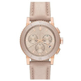 Buy Shop Burberry The City Chronograph Rose Gold Dial Beige Leather Strap Watch For Women - BU9702 USA Online