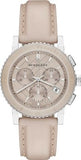 Buy Shop Burberry The City Chronograph Rose Gold Dial Beige Leather Strap Watch For Women - BU9702 USA Online