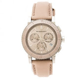 Buy Shop Burberry The City Chronograph Rose Gold Dial Beige Leather Strap Watch For Women - BU9702 USA Online