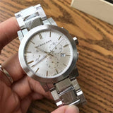 Buy Shop Burberry The City Chronograph Silver Dial Silver Steel Strap Watch for Men - BU9350 USA Online