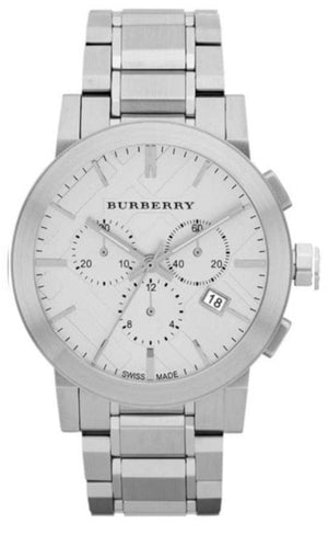 Buy Shop Burberry The City Chronograph Silver Dial Silver Steel Strap Watch for Men - BU9350 USA Online