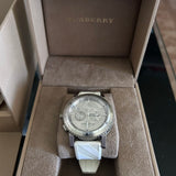 Buy Shop Burberry The City Chronograph Silver Dial White Rubber Strap Watch for Men - BU9810 USA Online
