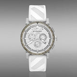 Buy Shop Burberry The City Chronograph Silver Dial White Rubber Strap Watch for Men - BU9810 USA Online