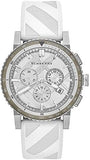 Buy Shop Burberry The City Chronograph Silver Dial White Rubber Strap Watch for Men - BU9810 USA Online