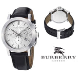 Buy Shop Burberry The City Chronograph White Dial Black Leather Strap Watch for Men - BU9355 USA Online