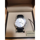 Buy Shop Burberry The City Chronograph White Dial Black Leather Strap Watch for Men - BU9355 USA Online