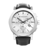 Buy Shop Burberry The City Chronograph White Dial Black Leather Strap Watch for Men - BU9355 USA Online