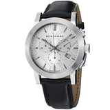 Buy Shop Burberry The City Chronograph White Dial Black Leather Strap Watch for Men - BU9355 USA Online