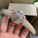 Buy Shop Burberry The City Diamonds Beige Dial Beige Leather Strap Watch for Women - BU9131 USA Online