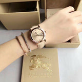 Buy Shop Burberry The City Diamonds Beige Dial Beige Leather Strap Watch for Women - BU9131 USA Online