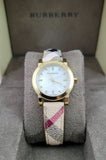 Buy Shop Burberry The City Diamonds Mother of Pearl Dial Brown Leather Strap Watch for Women - BU9226 USA Online