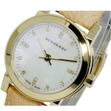 Buy Shop Burberry The City Diamonds Mother of Pearl Dial Brown Leather Strap Watch for Women - BU9226 USA Online