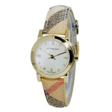 Buy Shop Burberry The City Diamonds Mother of Pearl Dial Brown Leather Strap Watch for Women - BU9226 USA Online