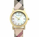 Buy Shop Burberry The City Diamonds Mother of Pearl Dial Brown Leather Strap Watch for Women - BU9226 USA Online