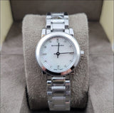 Buy Shop Burberry The City Diamonds Mother of Pearl Dial Silver Steel Strap Watch for Women - BU9224 USA Online